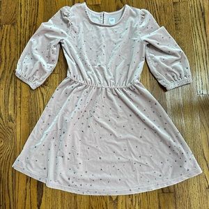 Gap kids light pink velvet dress size M EUC